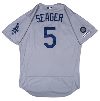 2019 Corey Seager Game Used Los Angeles Dodgers Road Jersey (MLB HOLO Only)